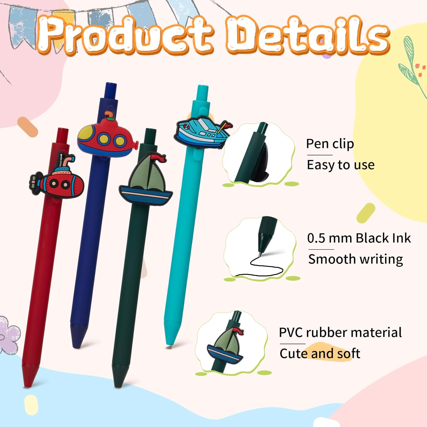 10 Pcs Ship Theme Ballpoint Pens for Kids and Office Use
