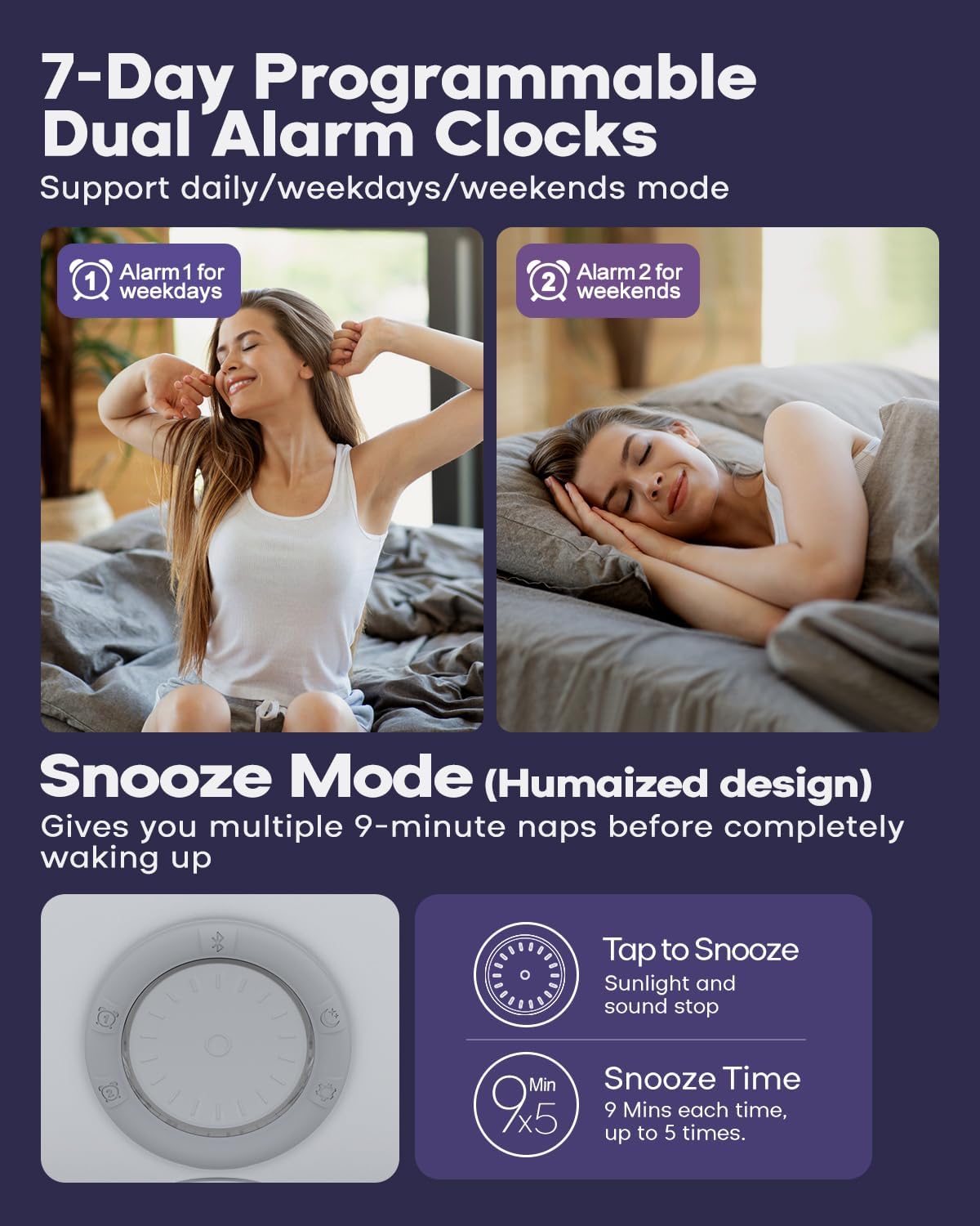 Dekala Smart Sunrise Alarm Clock with Wake Up Light and White Noise