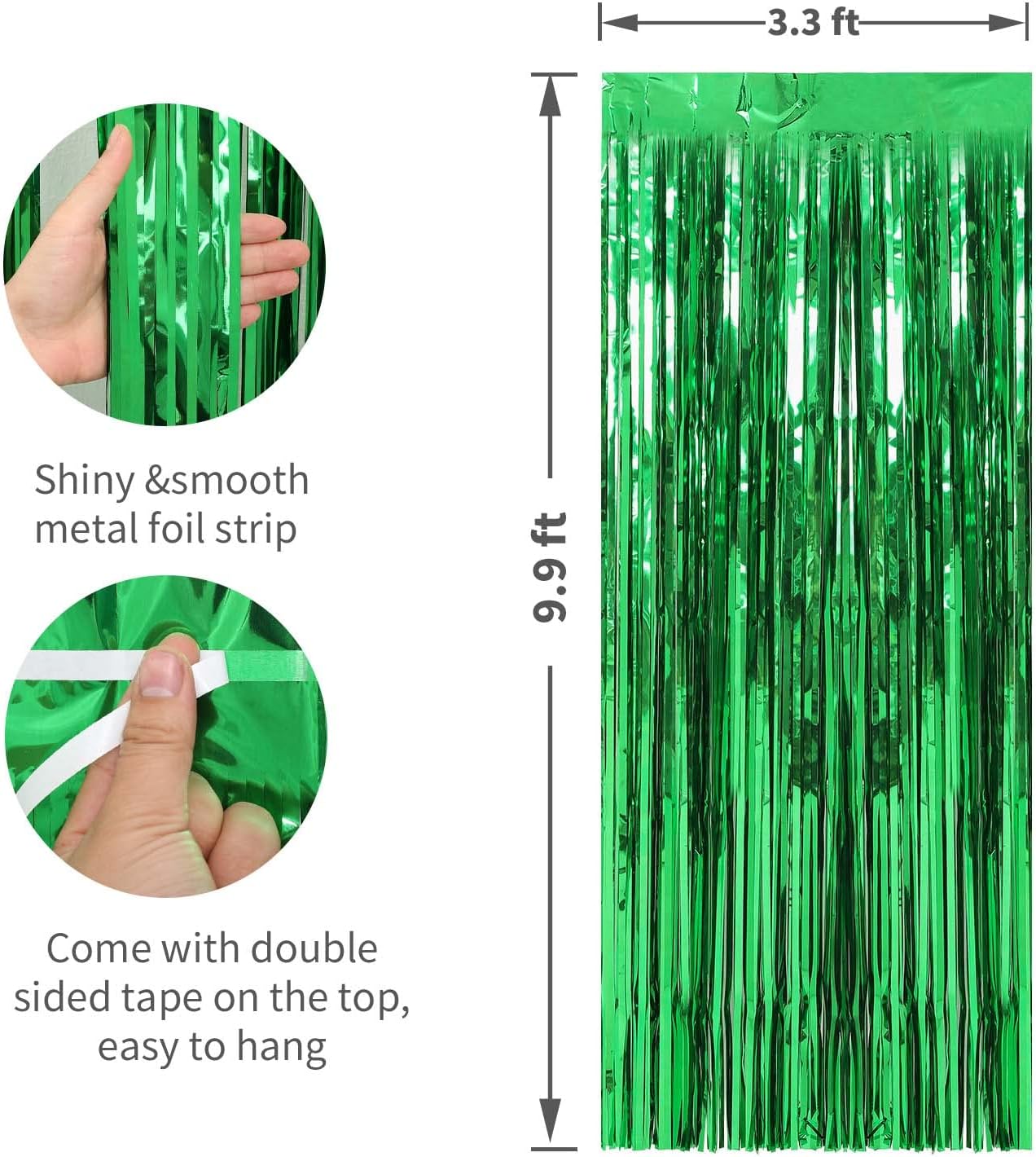 Crosize 3 Pack Foil Fringe Curtain Backdrop for Parties