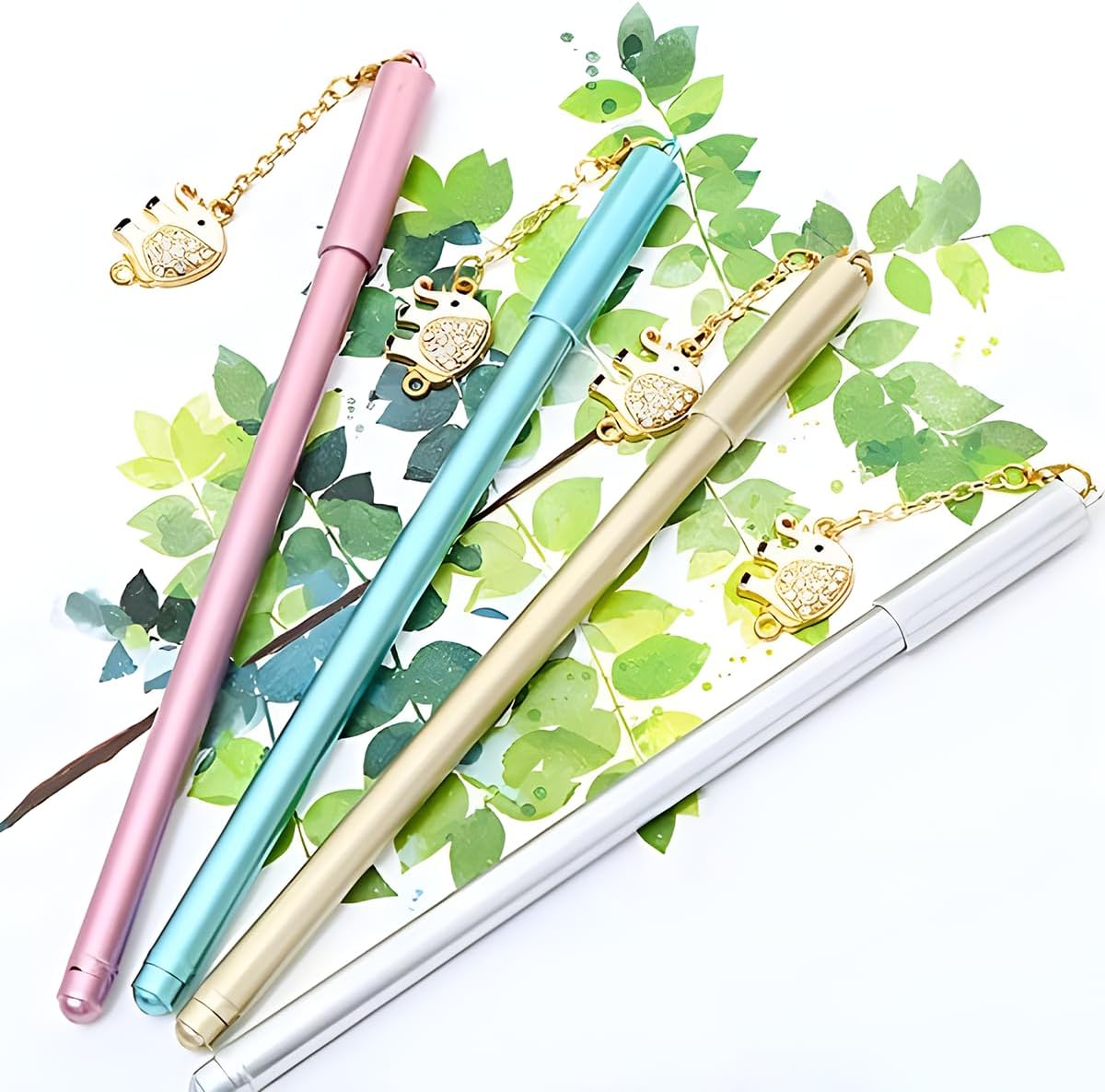 12Pcs Cute Gel Ink Pens with Elephant Pendant