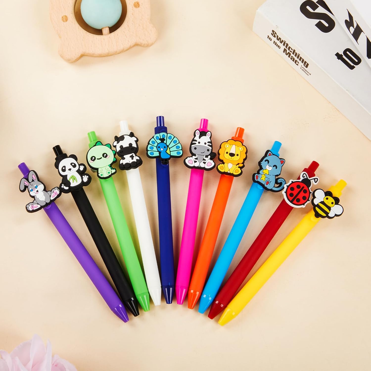 10 Pcs Cute Cartoon Animal Theme Ballpoint Pens