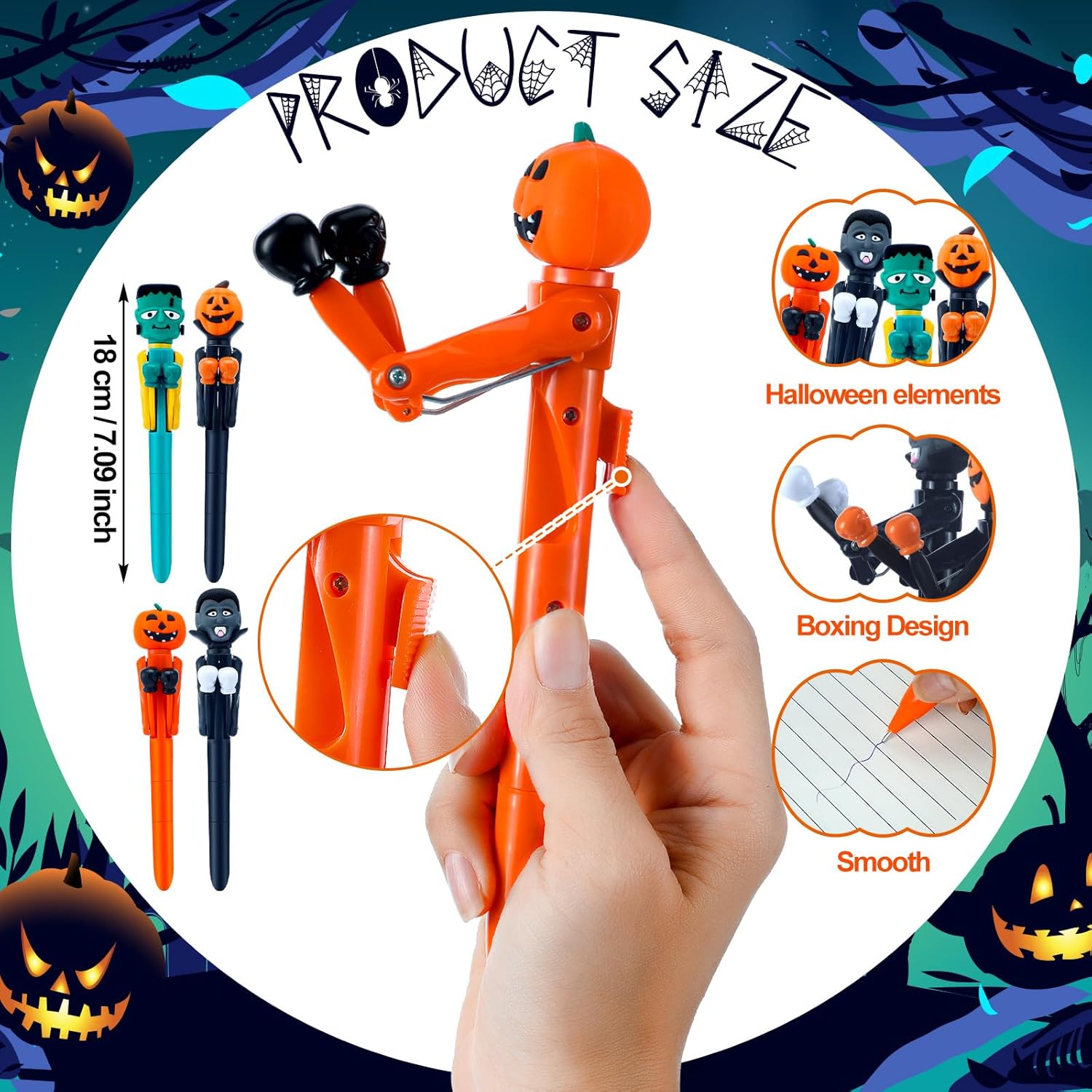 12 Pcs Halloween Boxing Pen with Punchy Design