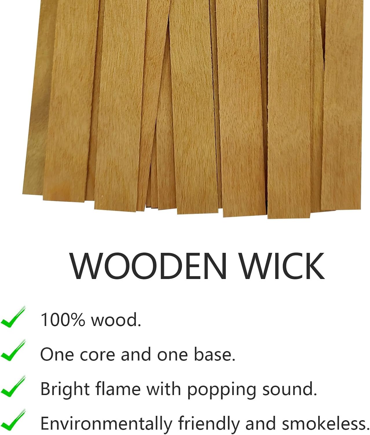 100 Wood Candle Wicks with Iron Stand and Trimmer for DIY