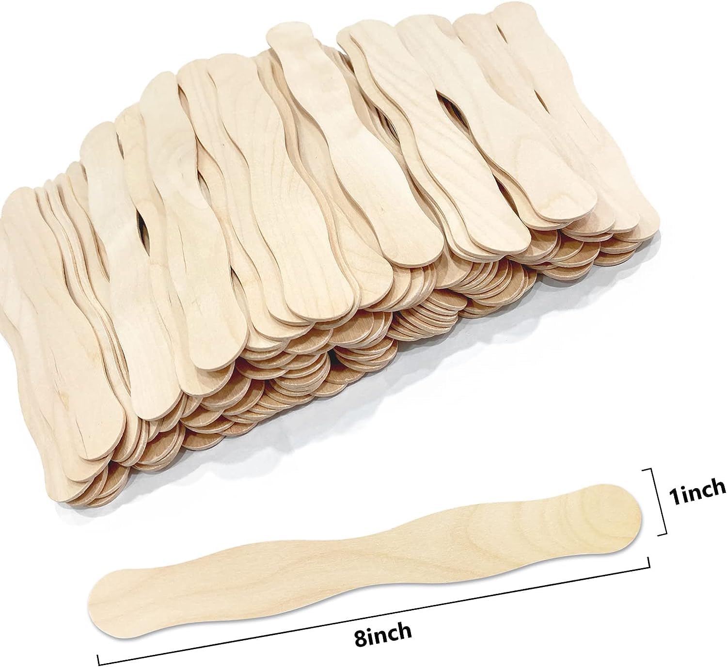 100 Pcs Jumbo Wooden Fan Handles 8 Inch Craft Sticks