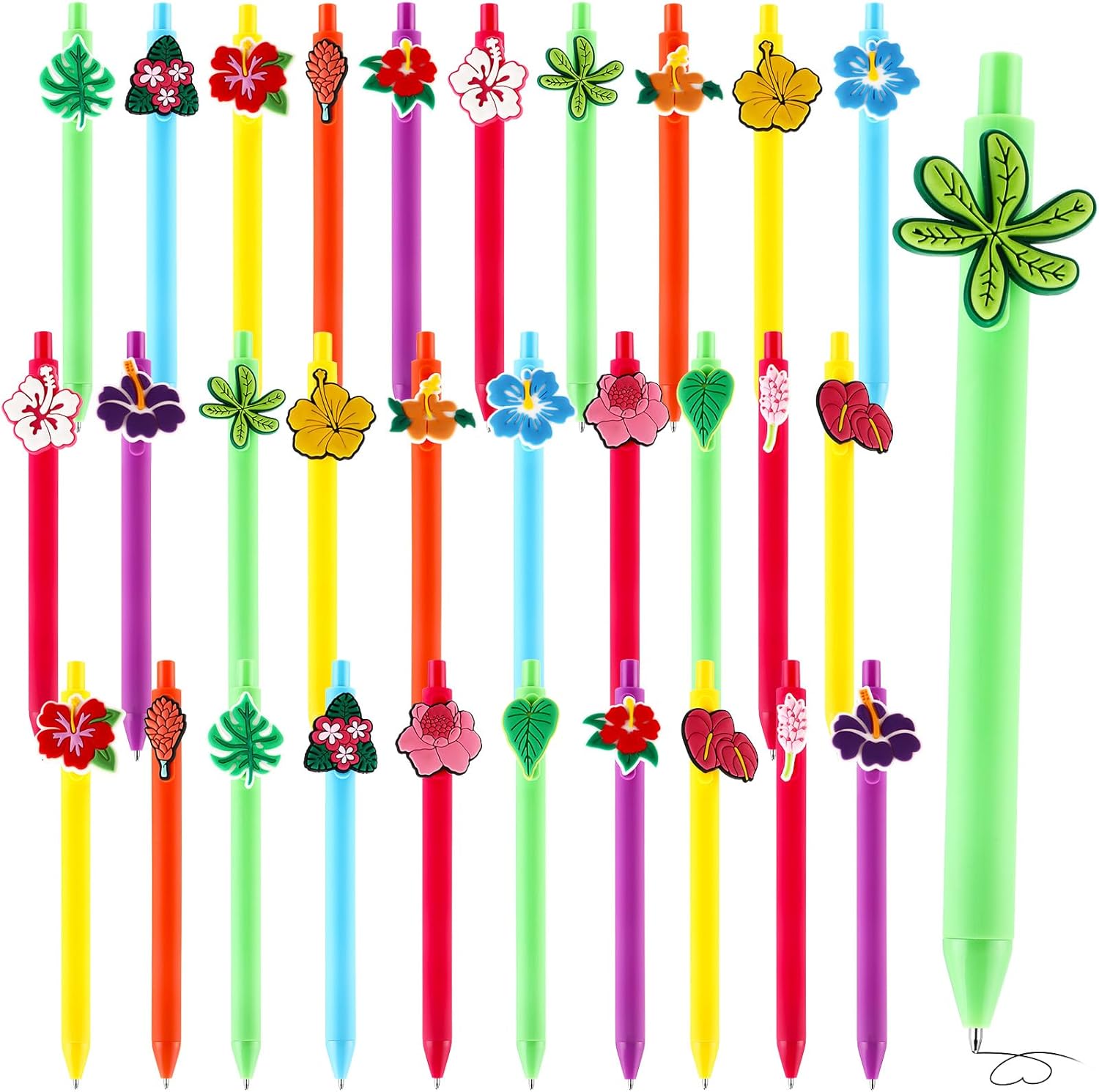 30 Hawaiian Luau Ballpoint Pens Summer Party Favors Gift Set