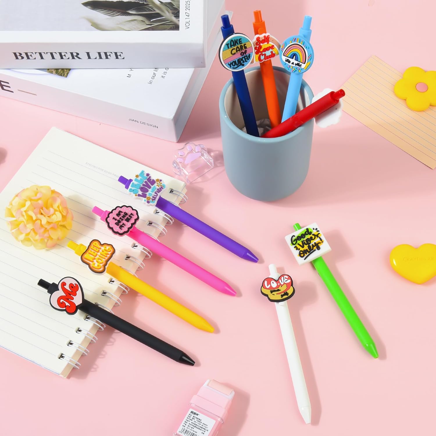10Pcs Funny Ballpoint Pens with Motivational Quotes for Adults