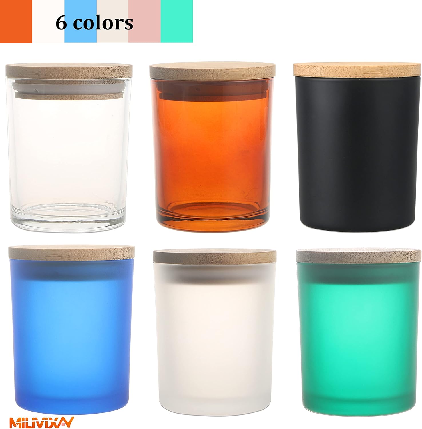MILIVIXAY 12 Pack Glass Candle Jars with Lids and Candle Making Kit