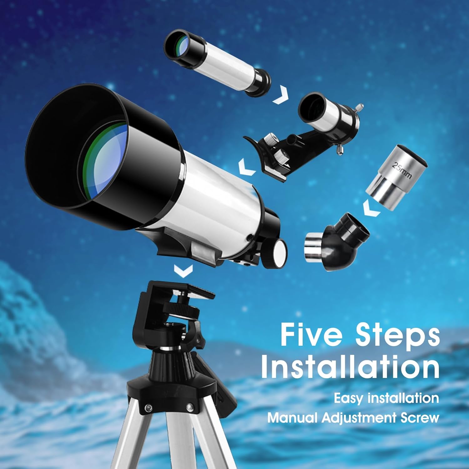 FASHIONARI 70mm Telescope with Wireless Remote for Kids and Beginners