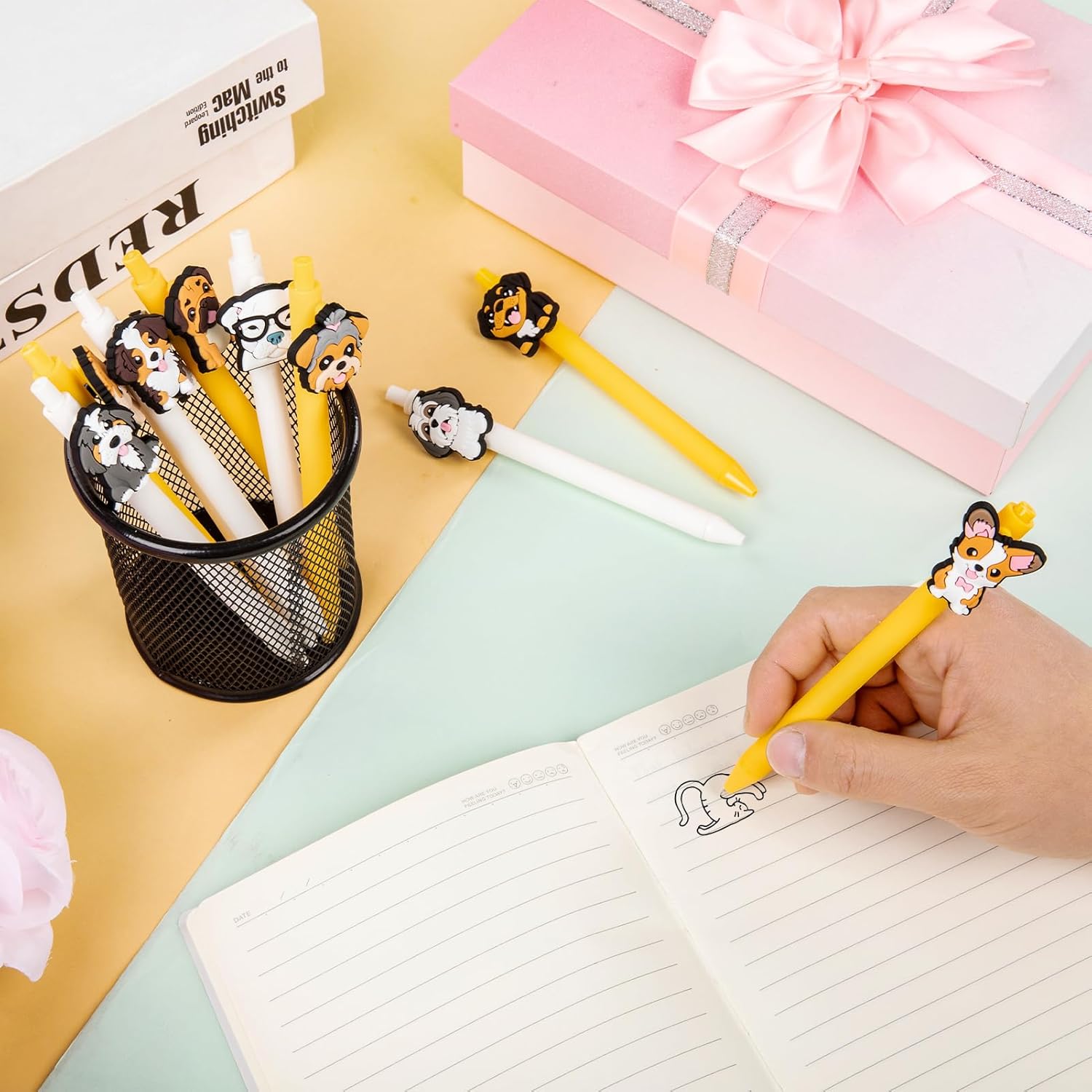 10 Piece Dog Themed Ballpoint Pen Set for Kids