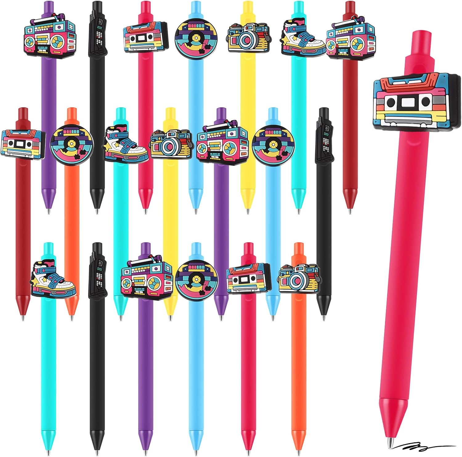 20 Pcs Retro 80s 90s Music Themed Ballpoint Pens