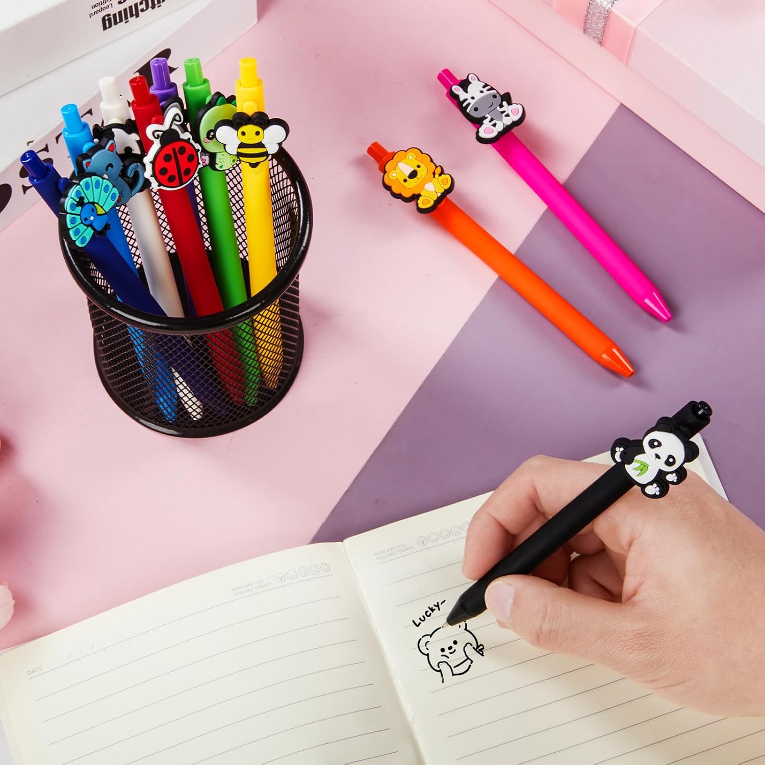 10 Pcs Cute Cartoon Animal Theme Ballpoint Pens