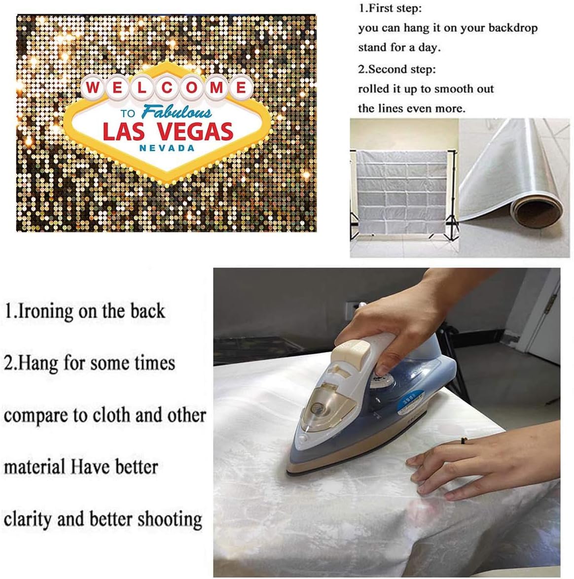 Fanghui Vegas Party Photo Backdrop 7x5ft Vinyl