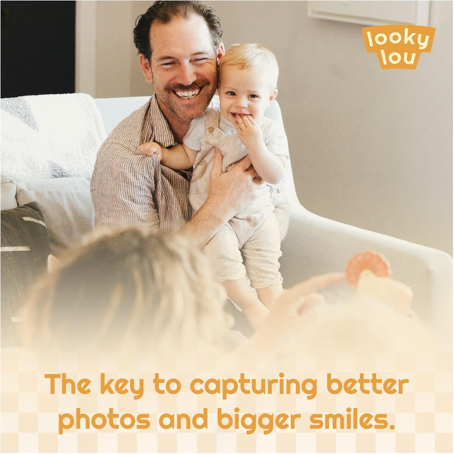 Looky Lou Lion Rattle Phone Clip for Baby Photos