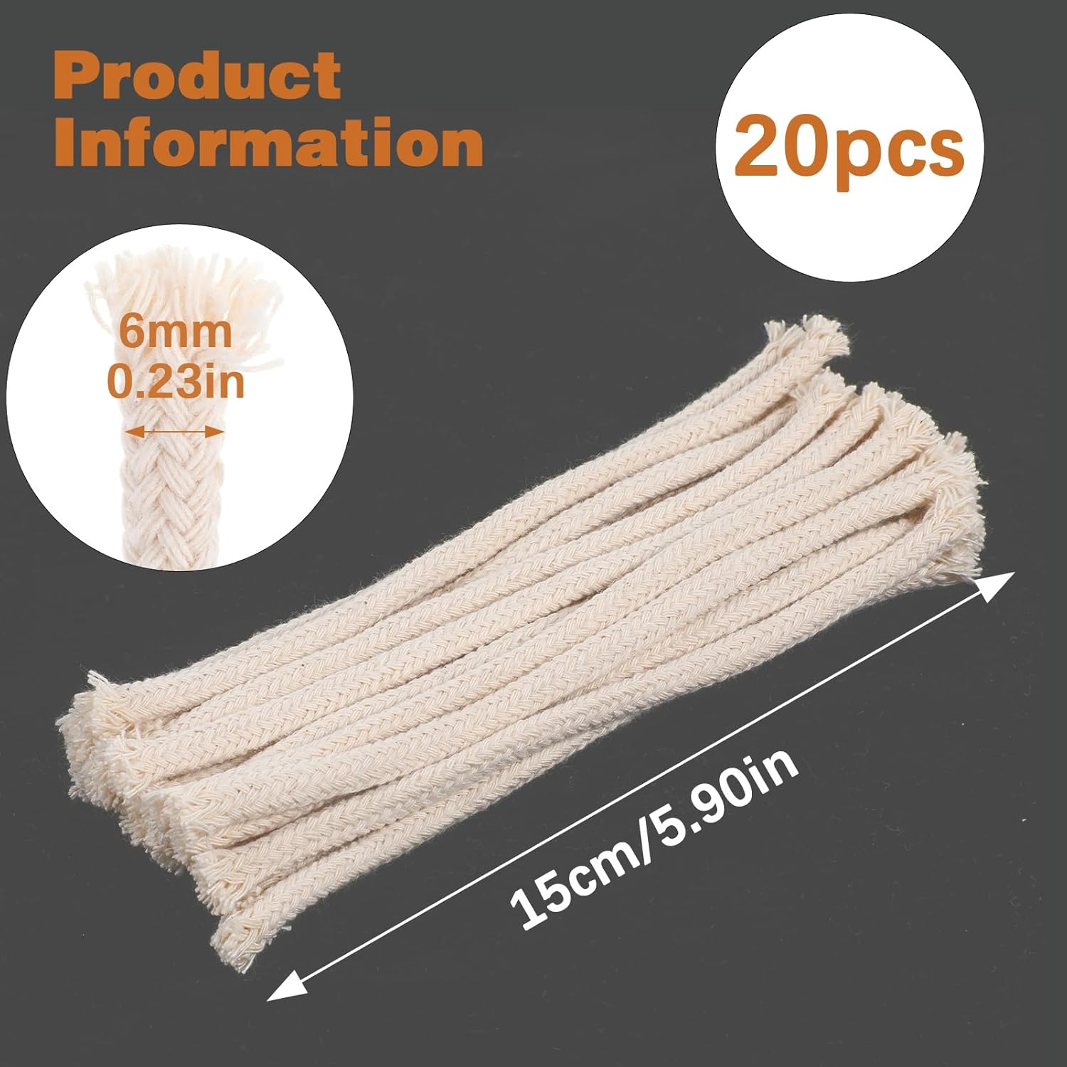 20 PCS Cotton Oil Lamp Wicks for Kerosene Lanterns and Oil Candles