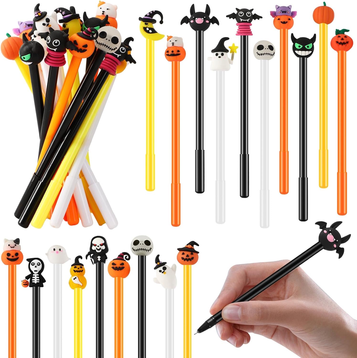 SANNIX 20pc Halloween Cartoon Gel Pens for Kids Party Favors