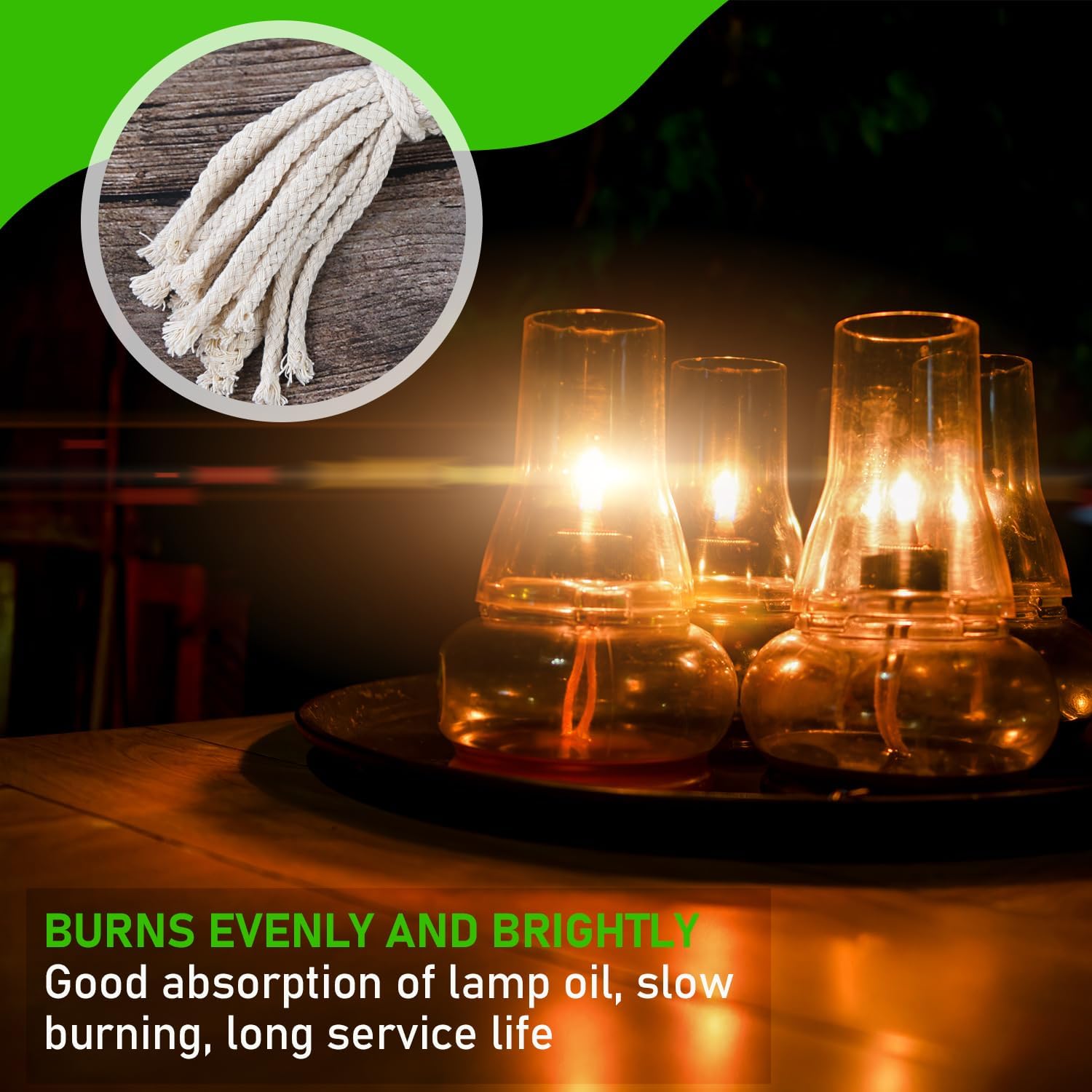 100PCS Round Cotton Oil Lamp Wicks 14 Inch