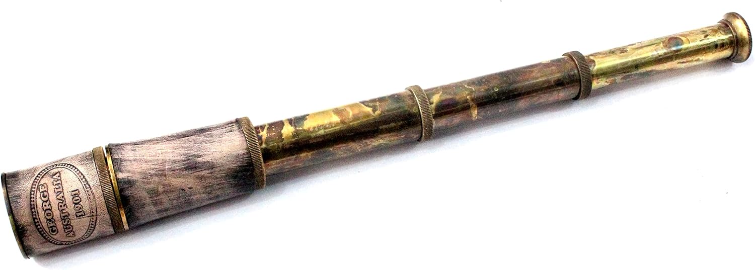 Single Barrel Brass Monocular for Bird Watching and Traveling