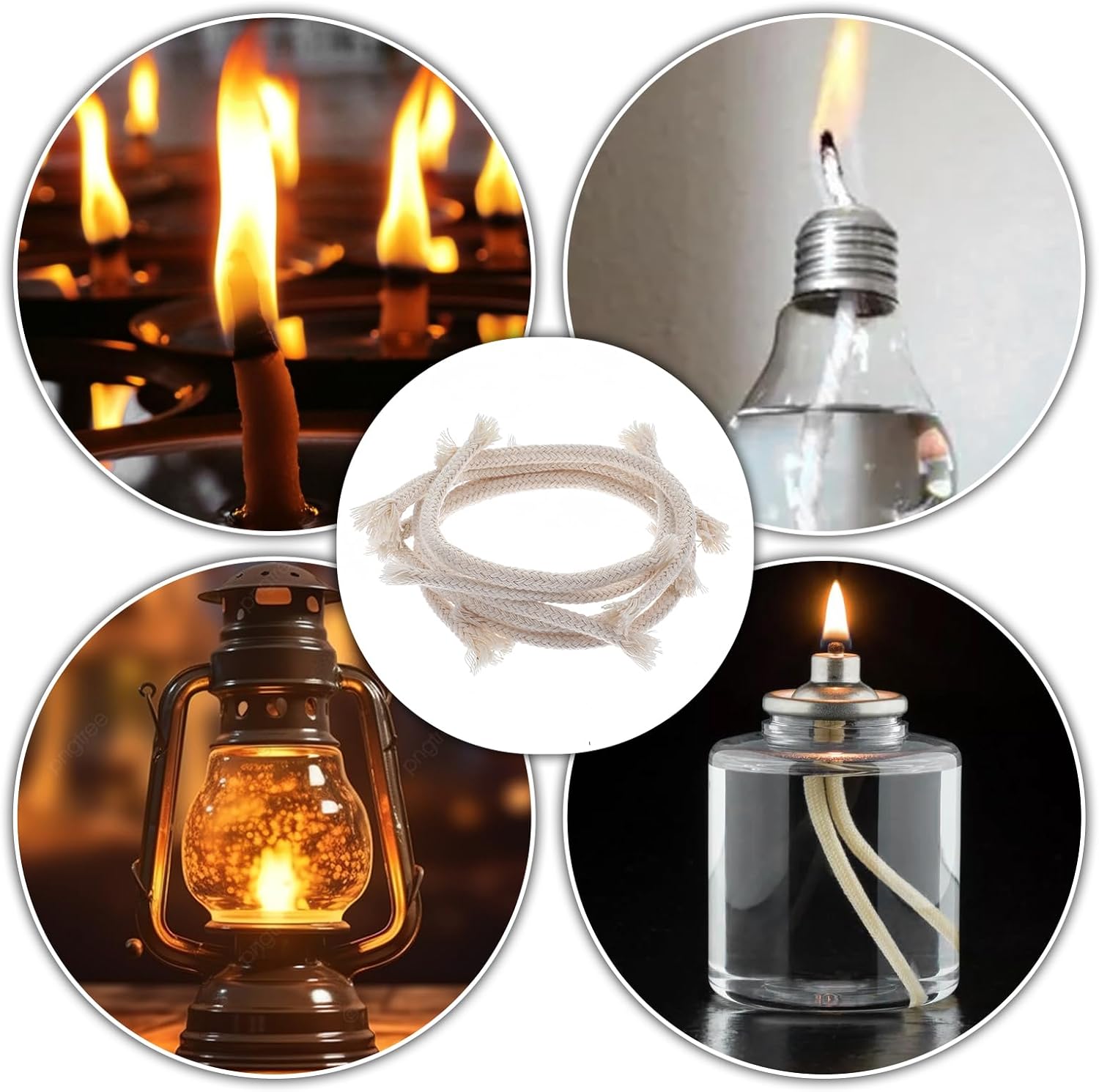 20 PCS Cotton Oil Lamp Wicks for Kerosene Lanterns and Oil Candles