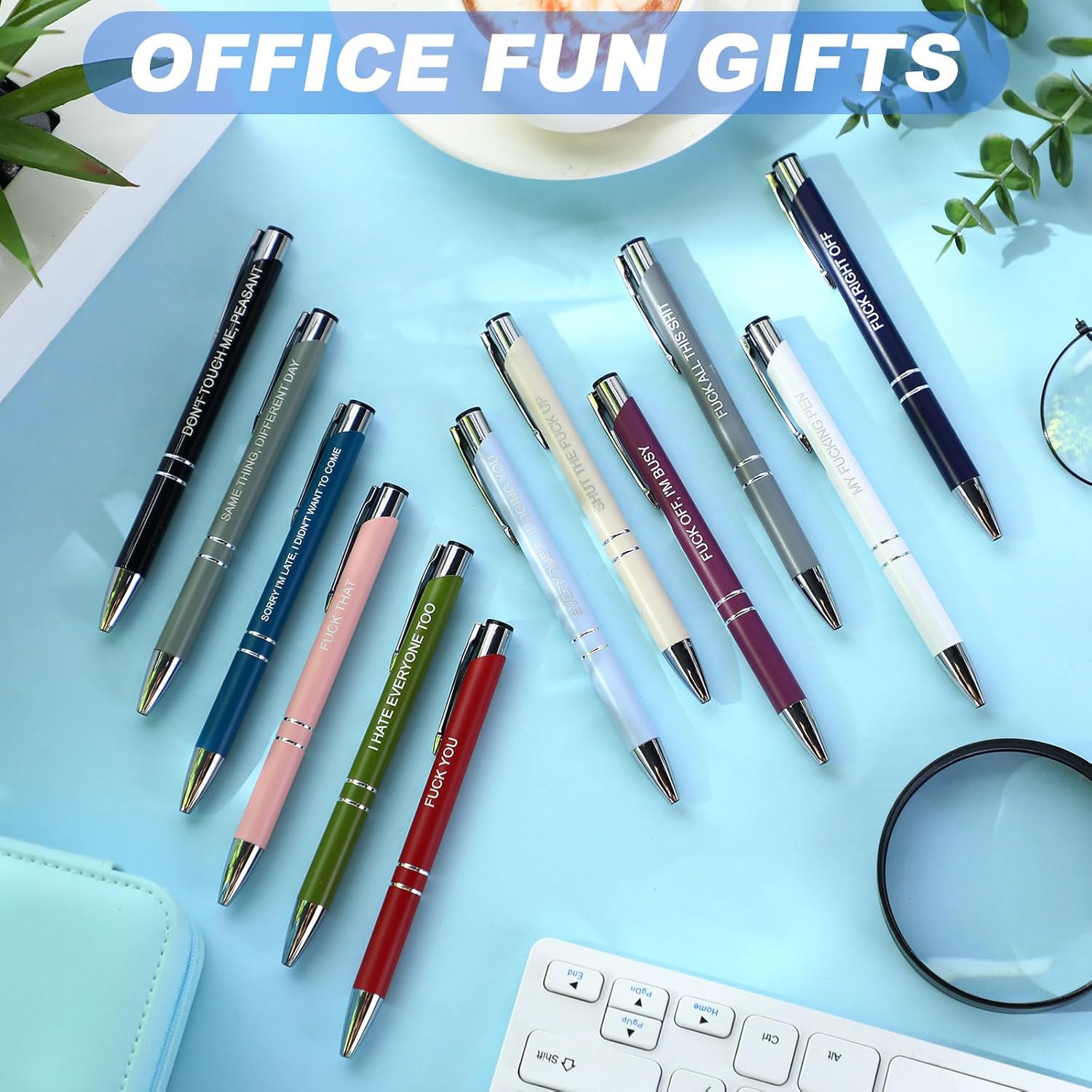 24 Snarky Office Pens Funny Ballpoint Pens with Insulting Quotes