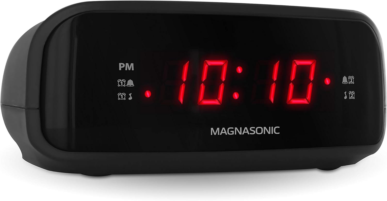 Magnasonic Digital AM FM Clock Radio with Dual Alarm and Sleep Function