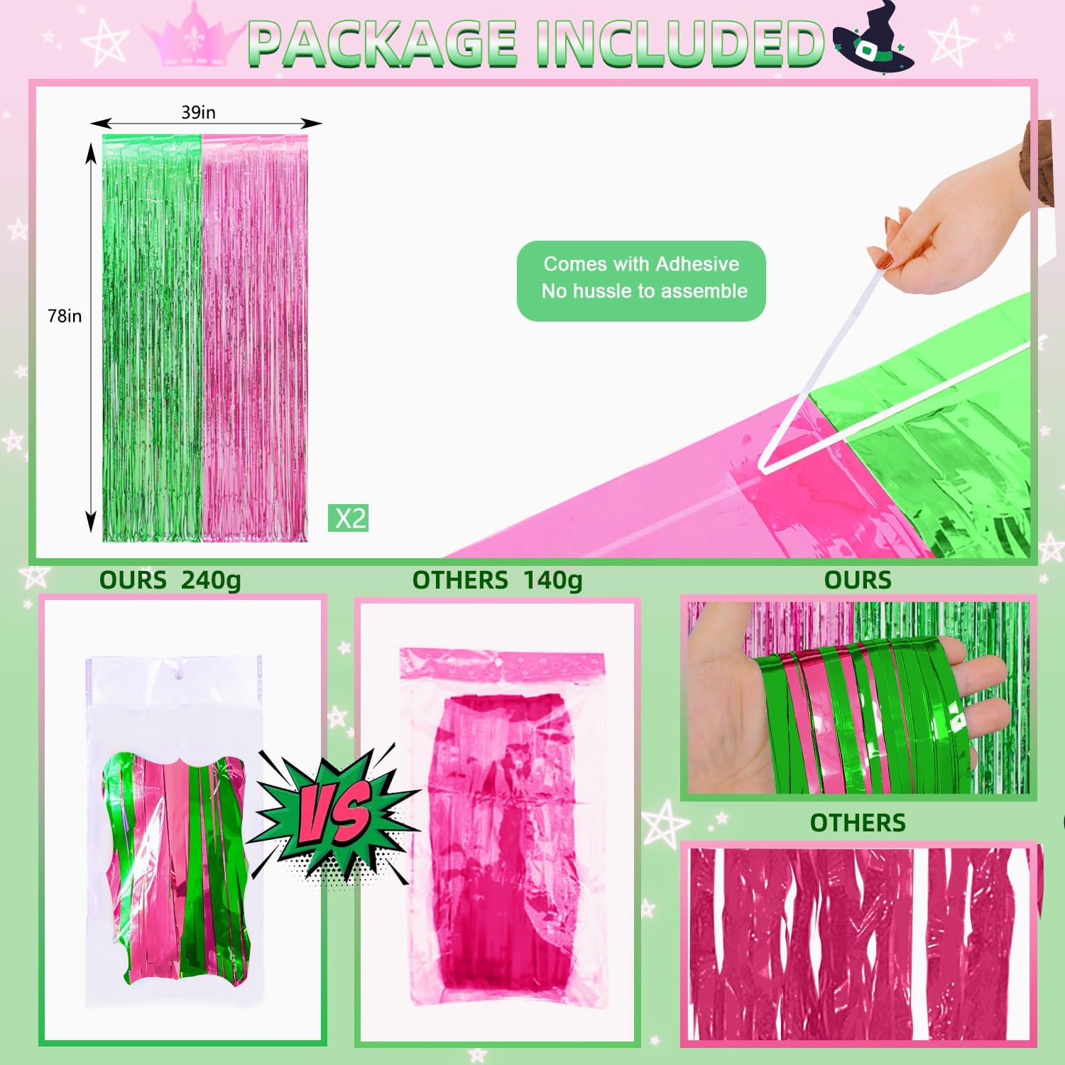 Witch Themed Birthday Photo Backdrop Decorations 2 Pack