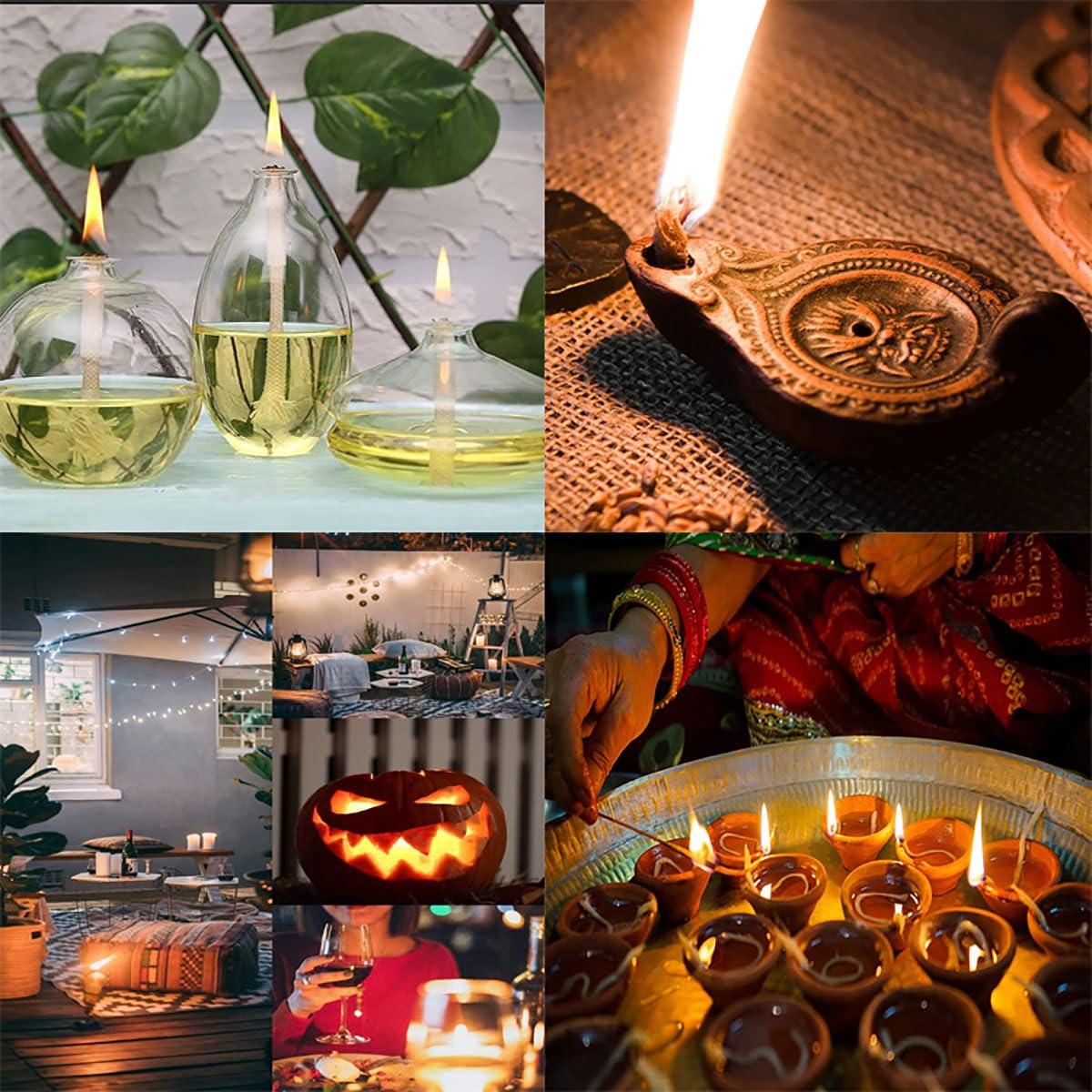 AYLIFU 14 Inch Round Cotton Oil Lamp Wicks 15cm 20pcs