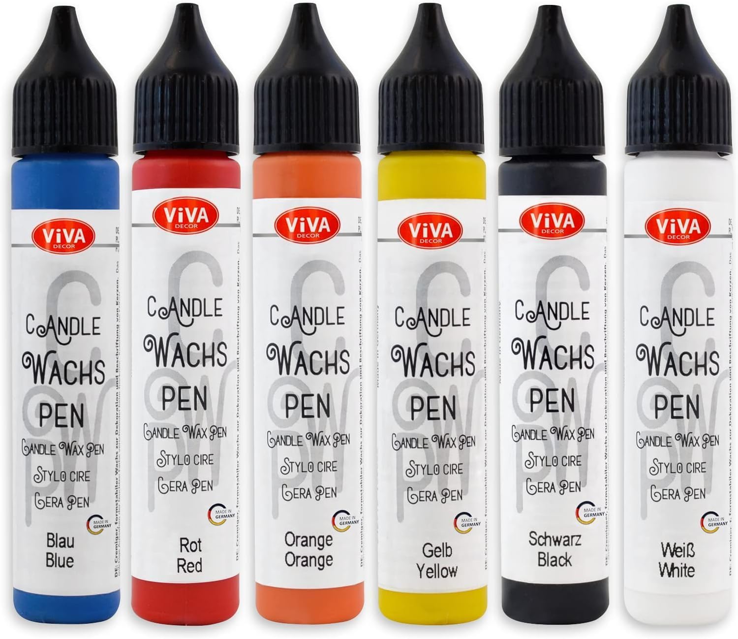 LM-Kreativ Rainbow Candle Painting Kit - 6 Pens for DIY Candle Art