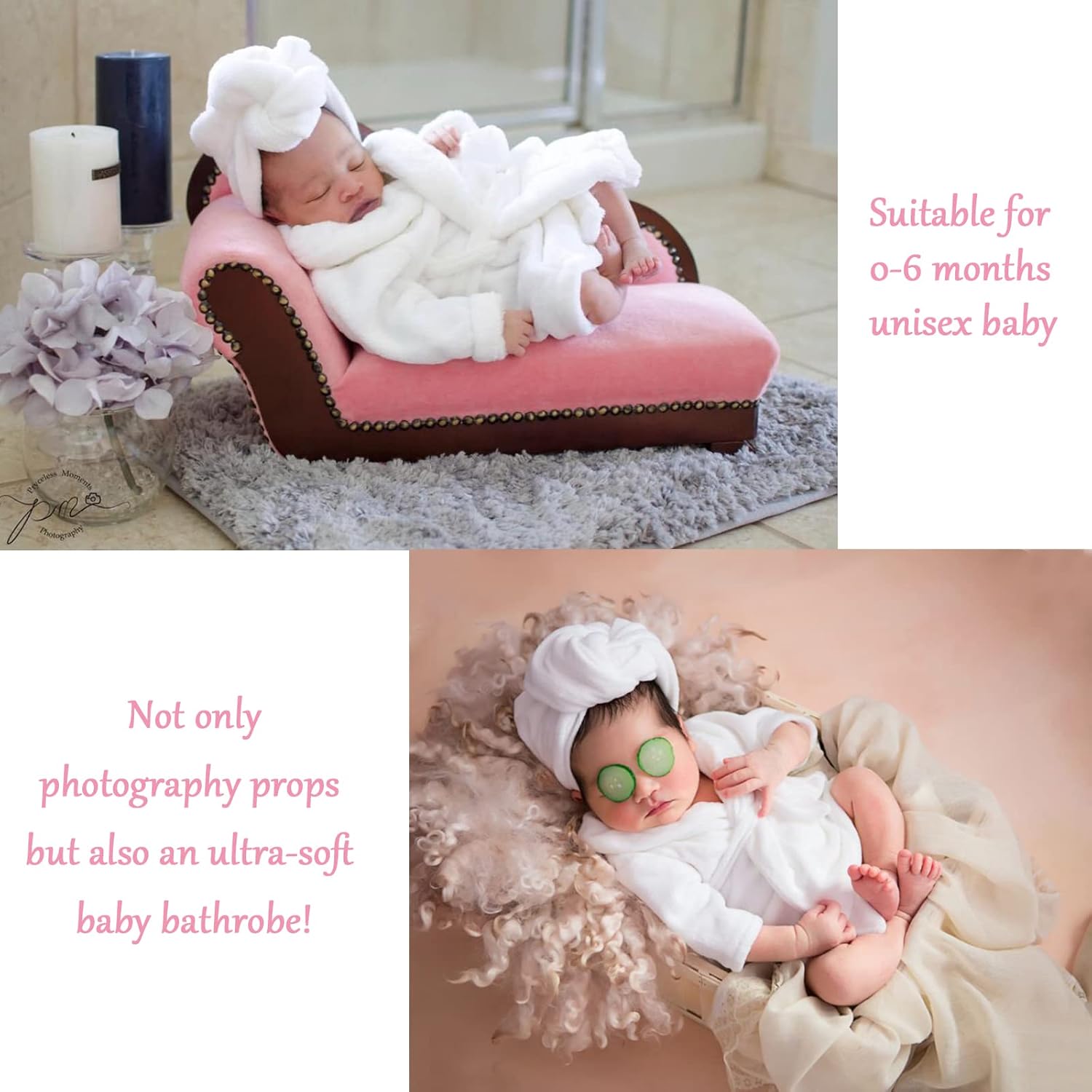 MG House Newborn Baby Photography Bathrobe Outfit Set