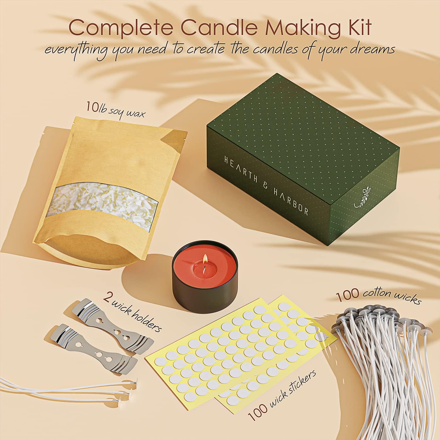 Hearth And Harbor Soy Wax Flakes and Candle Kit