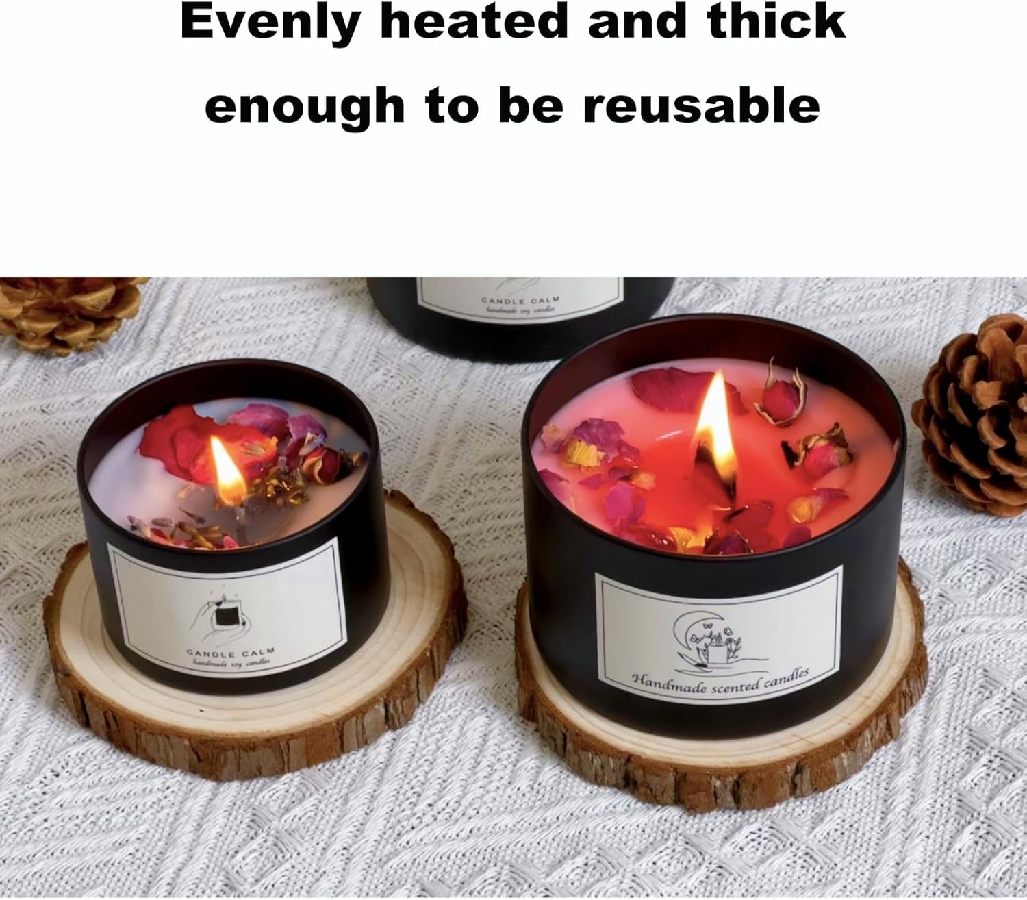 24PCS Black Candle Tins with Lids for Candle Making