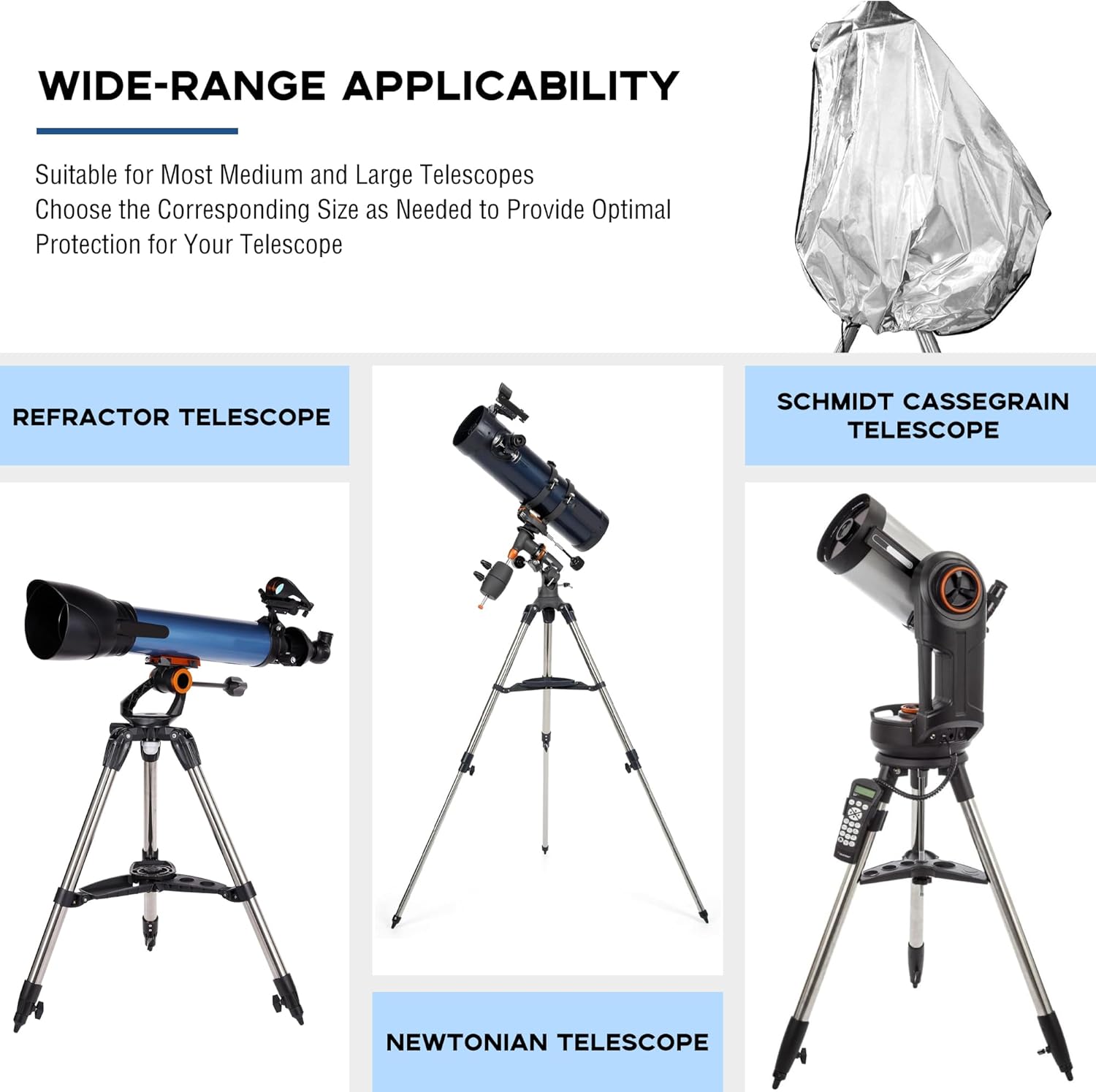 Telescope Cover with Adjustable Drawstring - 376 Inch Diameter