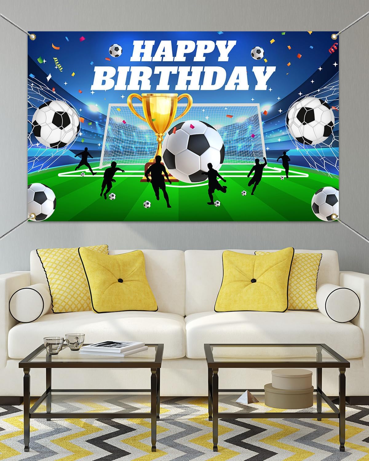 Mocsicka Soccer Birthday Photo Backdrop Banner