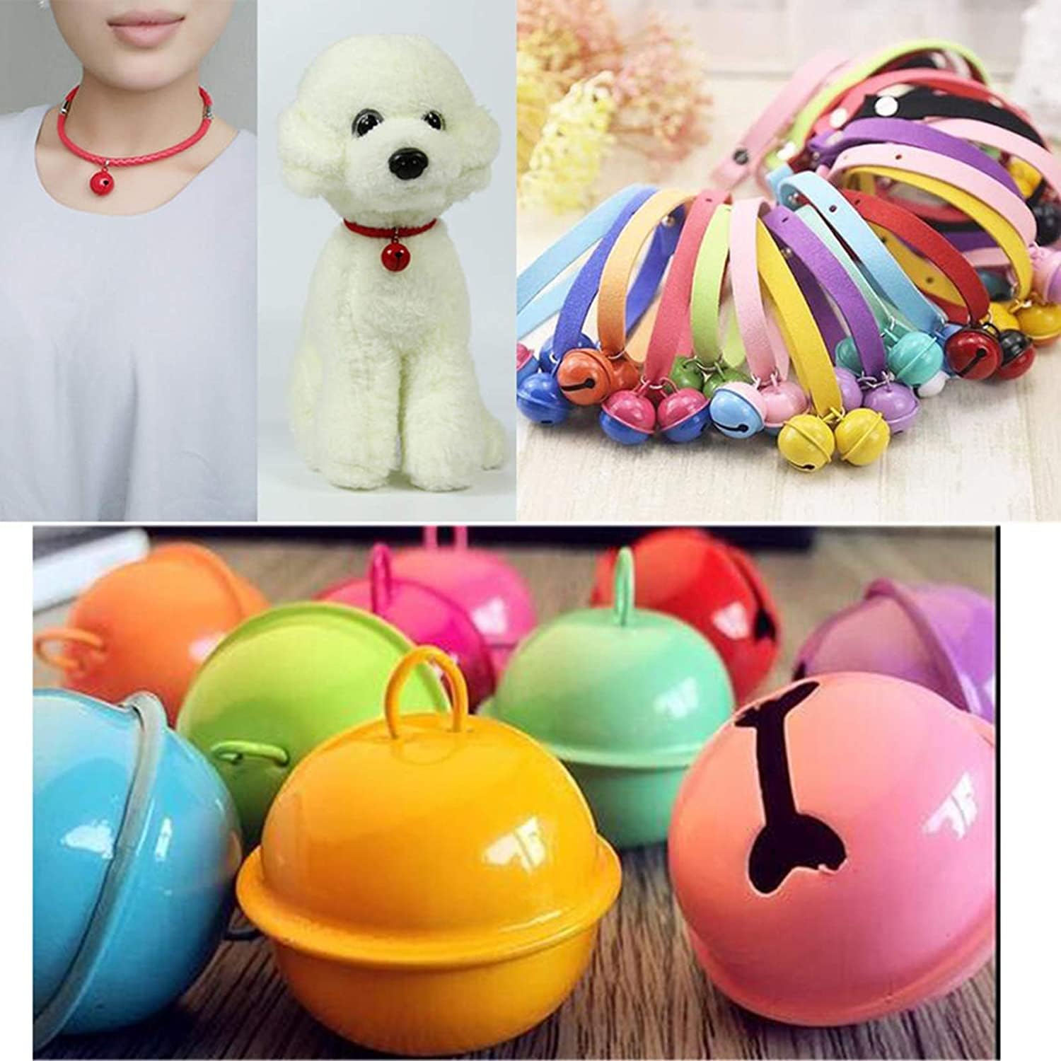 100 Pack Colorful Metal Christmas Jingle Bells 14mm