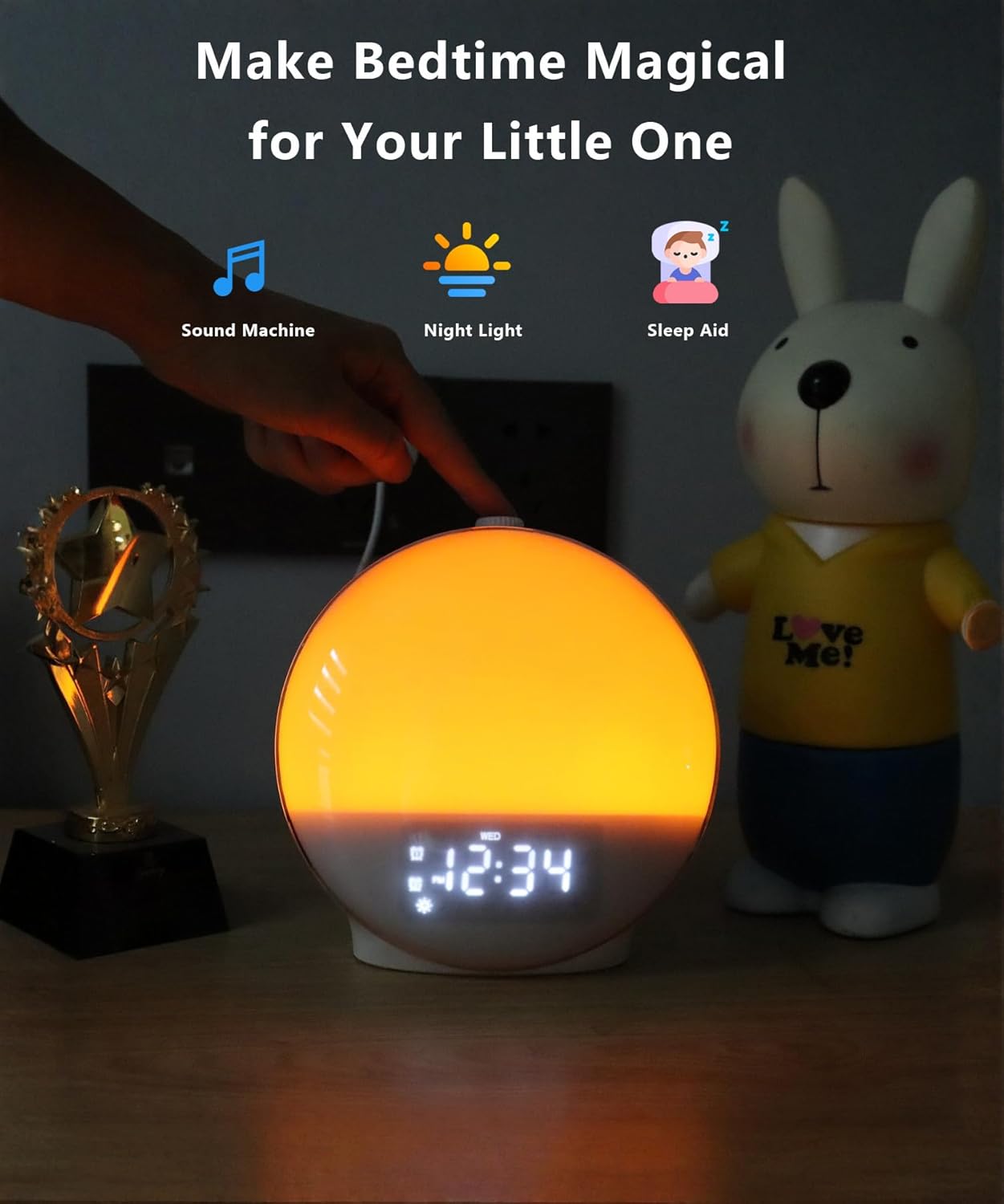MASSII 2025 Upgraded Sunrise Alarm Clock with 17 Nightlights and 5W Bluetooth Speaker
