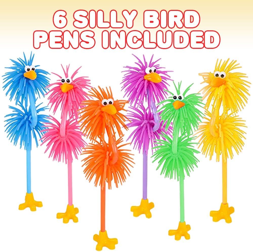 ArtCreativity Silly Rubber Bird Pens Set of 6