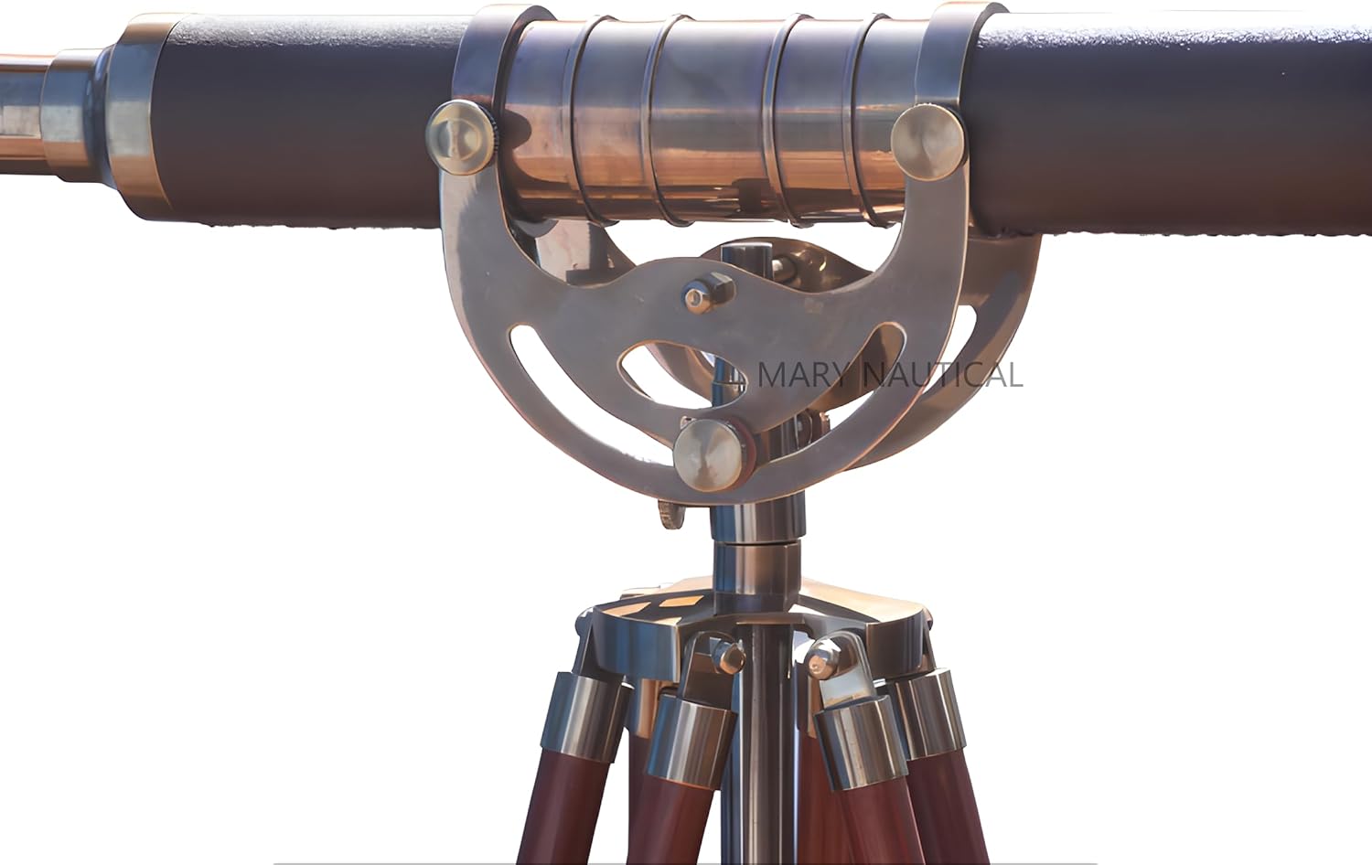 Antique Brass Telescope with Wooden Tripod Stand