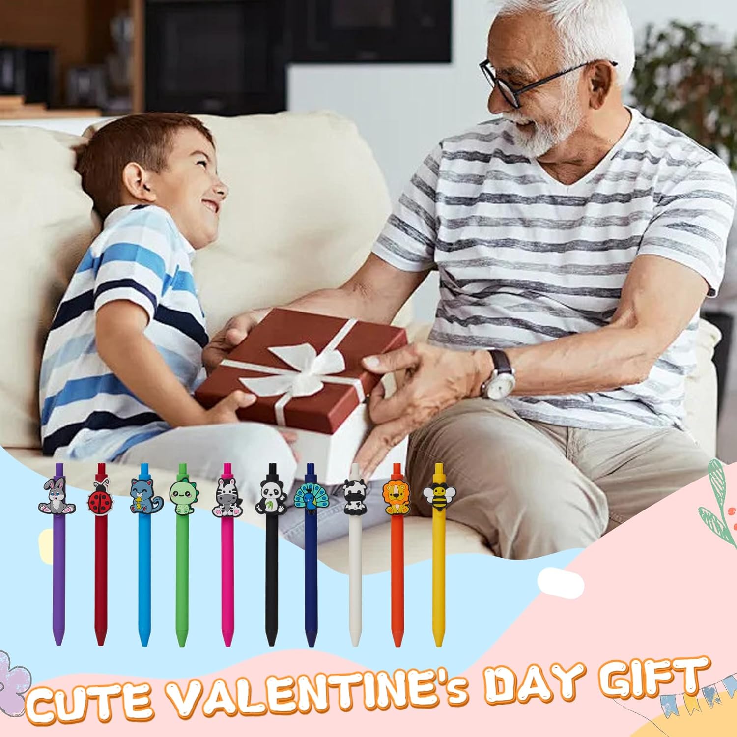 10 Pcs Cute Cartoon Animal Theme Ballpoint Pens