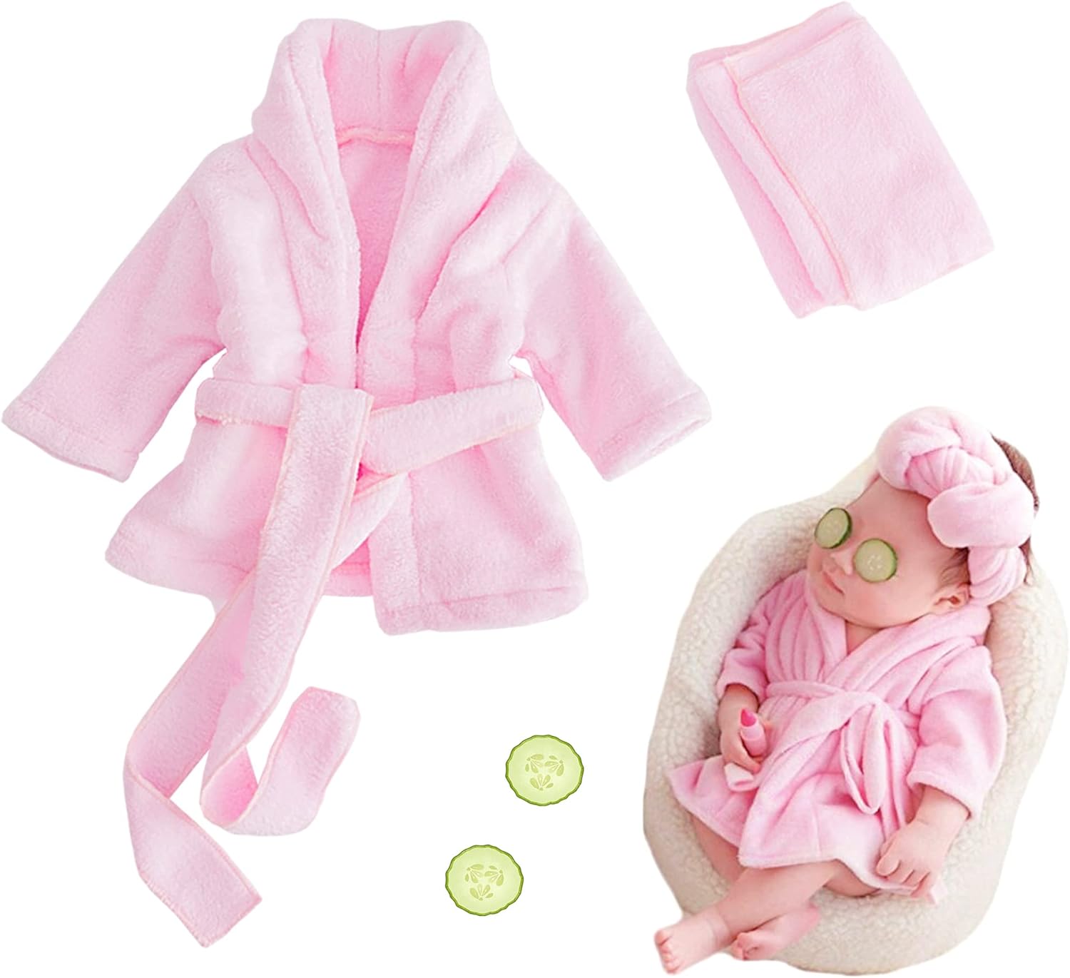 Soft MG House Baby Bathrobe Photography Set