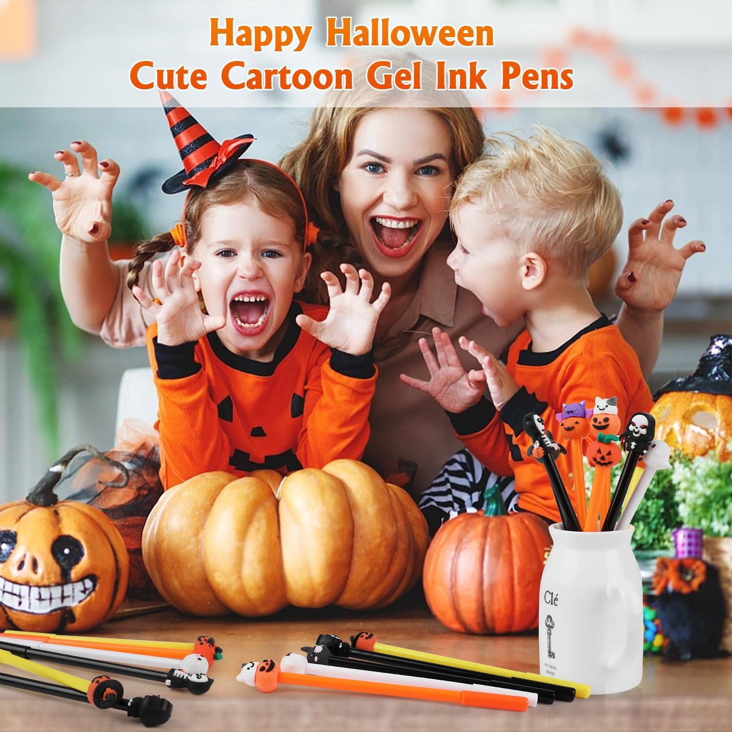 DIYASY 32 Pcs Halloween Gel Ink Pens Assorted Designs