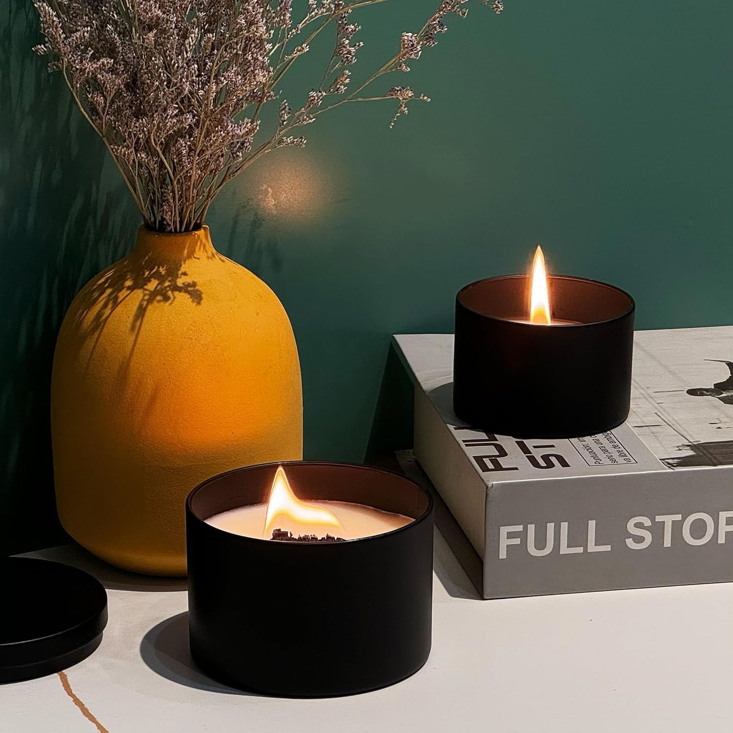 24PCS Black Candle Tins with Lids for Candle Making