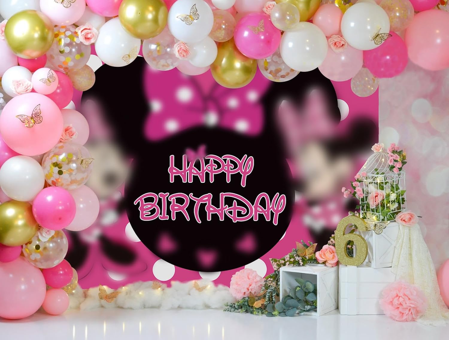 BWW Cartoon Mouse Baby Shower Backdrop 7x5ft