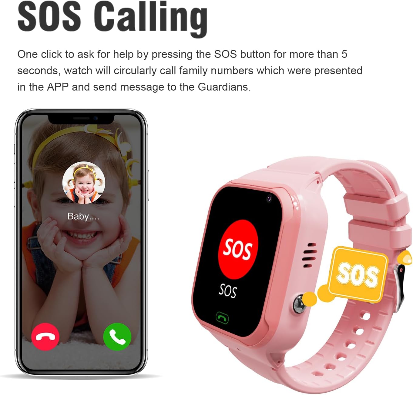 4G Kids Smart Watch with GPS Tracking and SOS Alarm