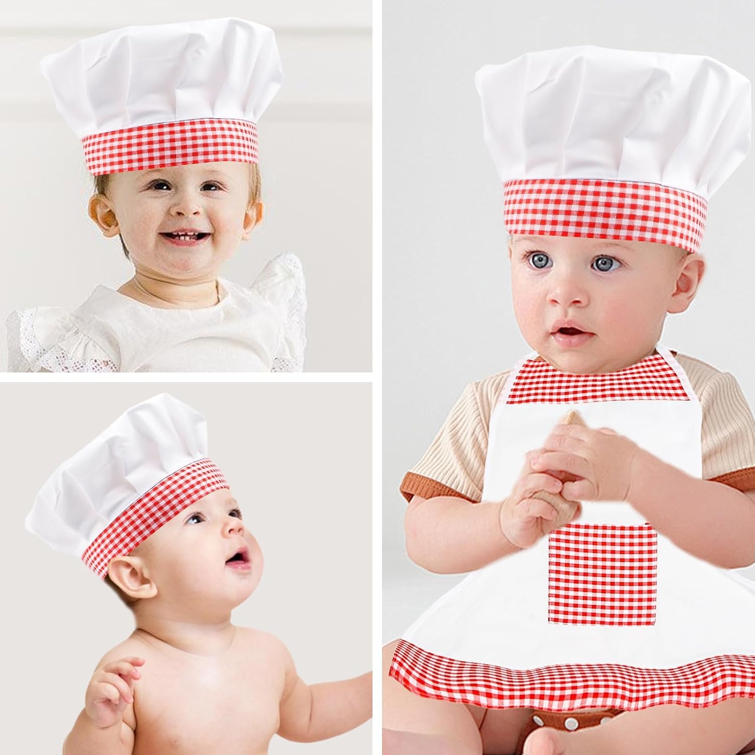 2PCS Baby Chef Costume with Apron and Hat for 6-24 Months