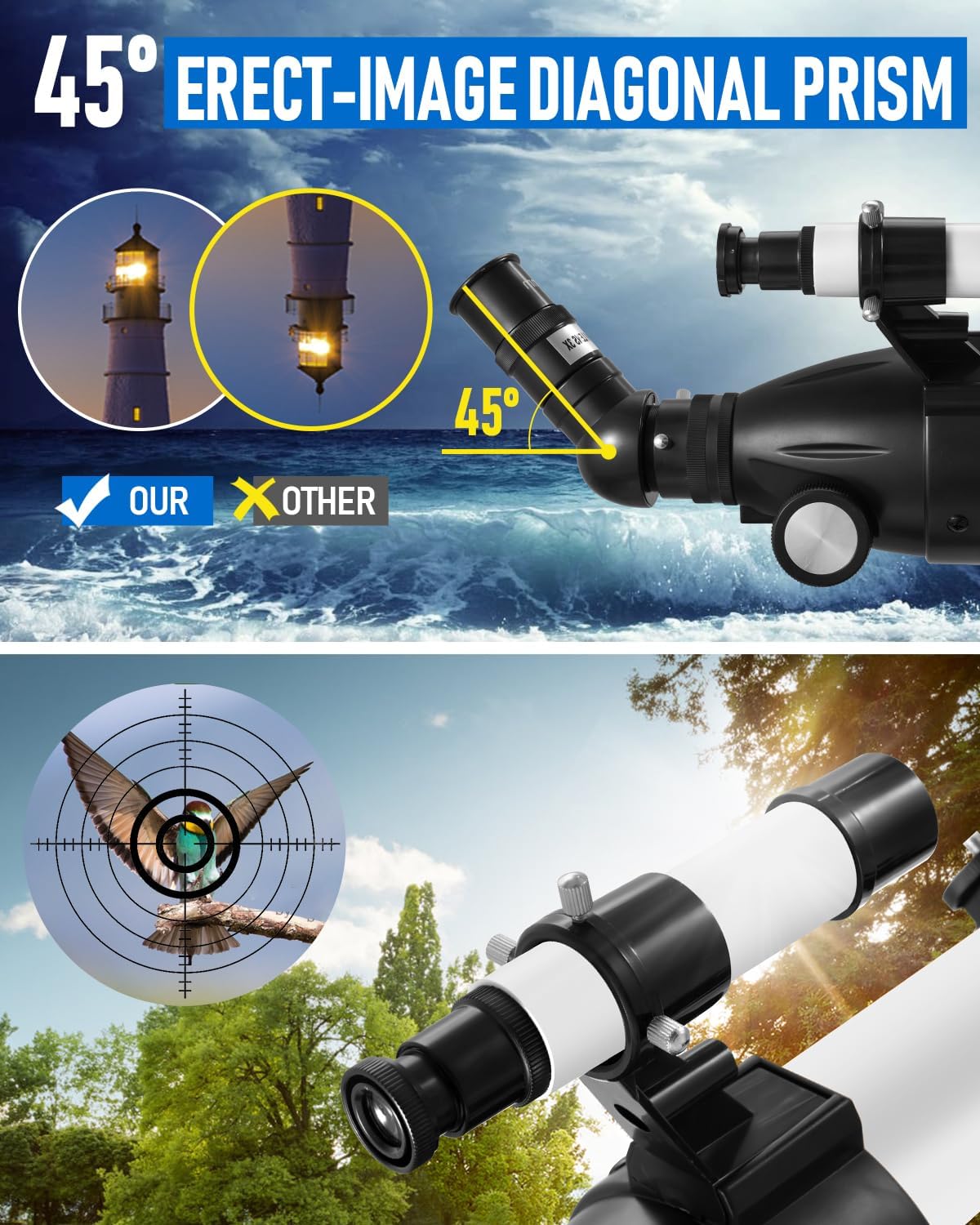 Sararoom High-Powered Refractor Telescope with Tripod and Phone Adapter