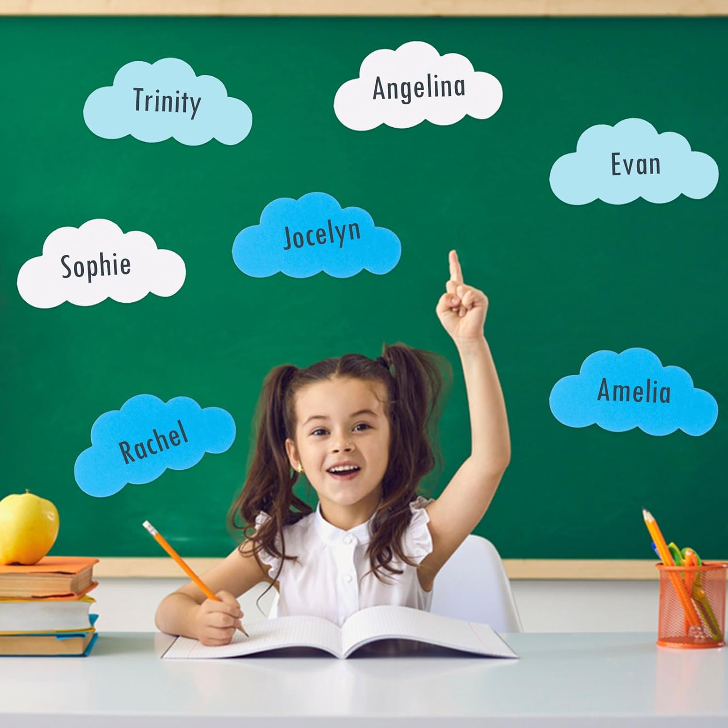 MixTeach 120 Piece Cloud Cutouts for Classroom Decorations