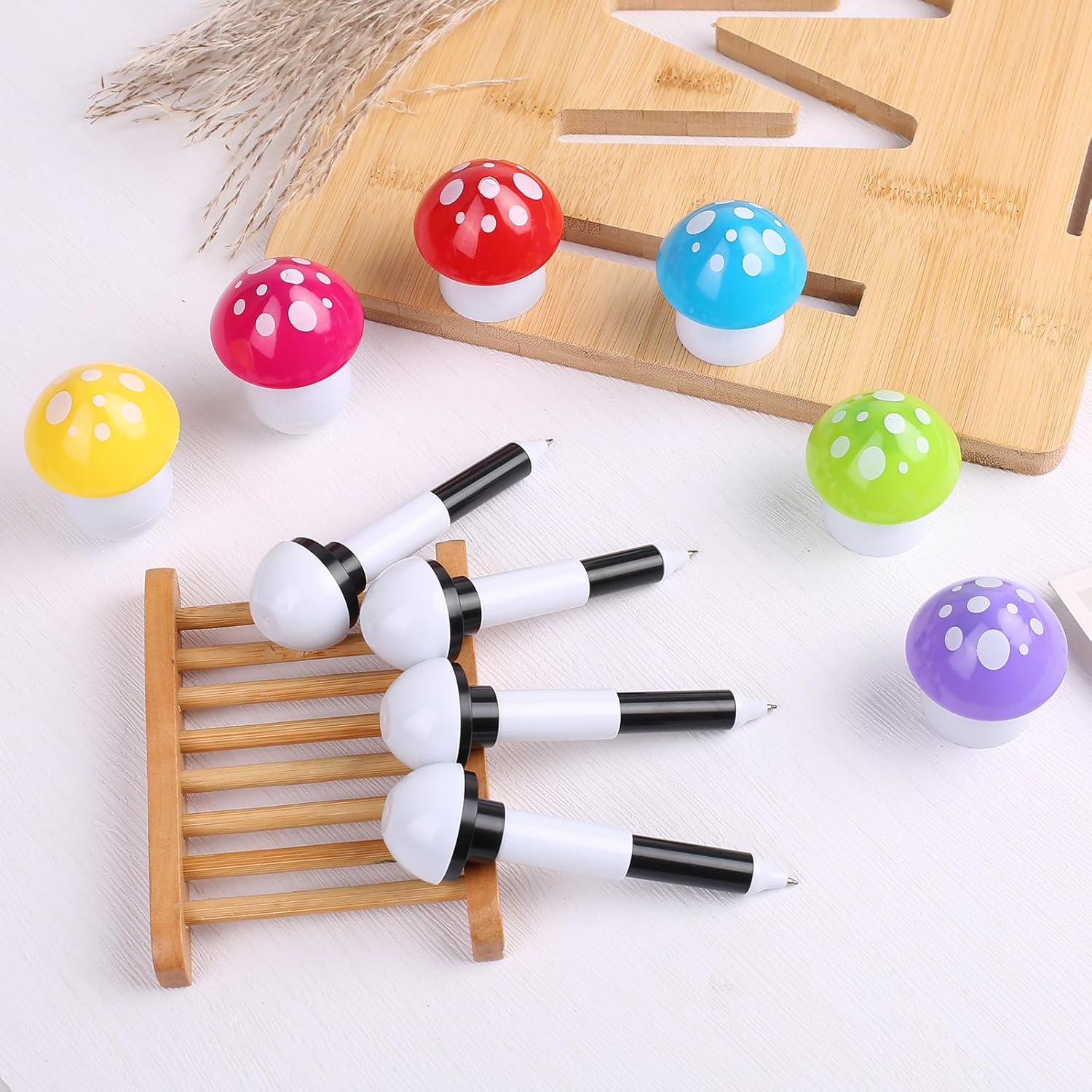 Mushroom Ballpoint Pens Blue Ink 05mm Novelty Cartoons 30 PCS