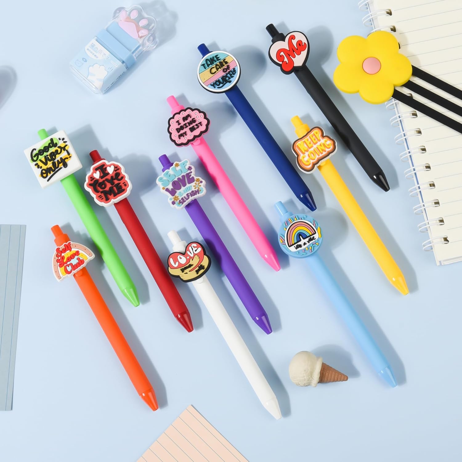 10Pcs Funny Ballpoint Pens with Motivational Quotes for Adults