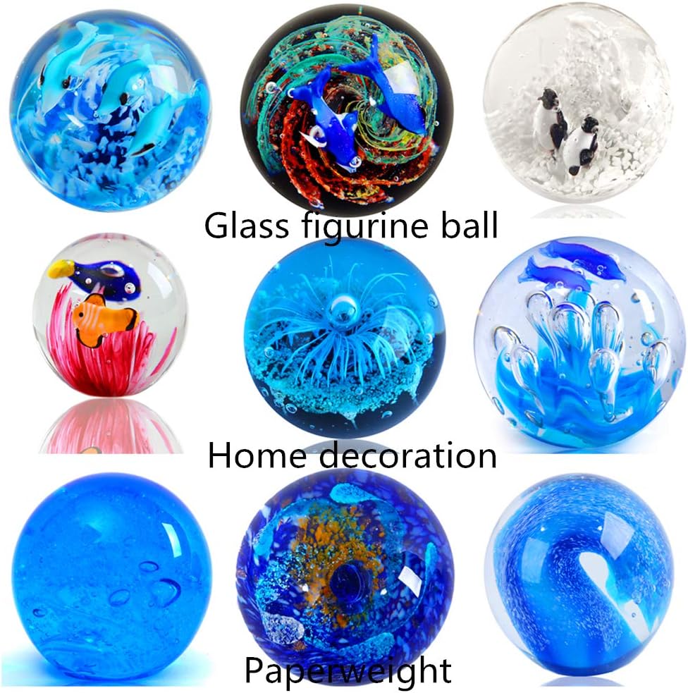 Eustuma Hand Blown Glass Ocean Bubbles Figurine