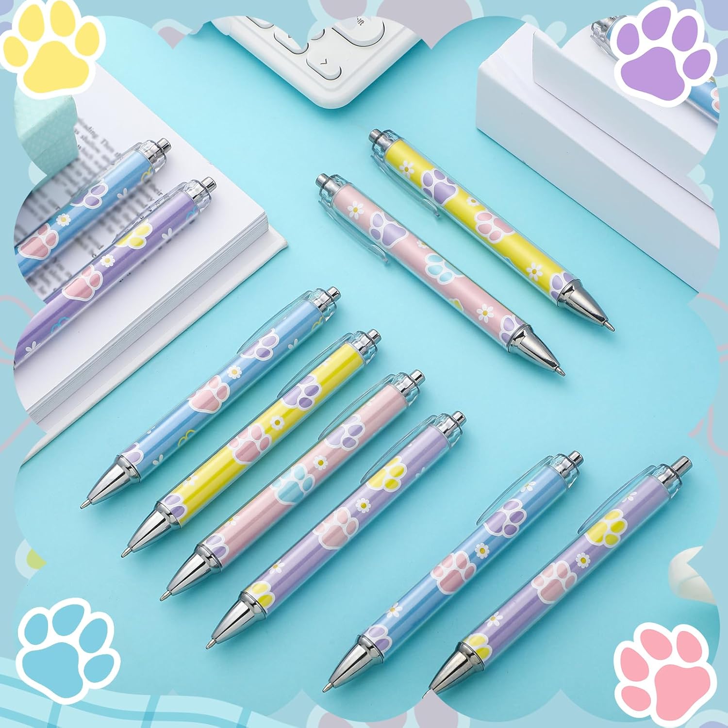 24 Pcs Blue Dog Pens for Party Classroom Office Supplies
