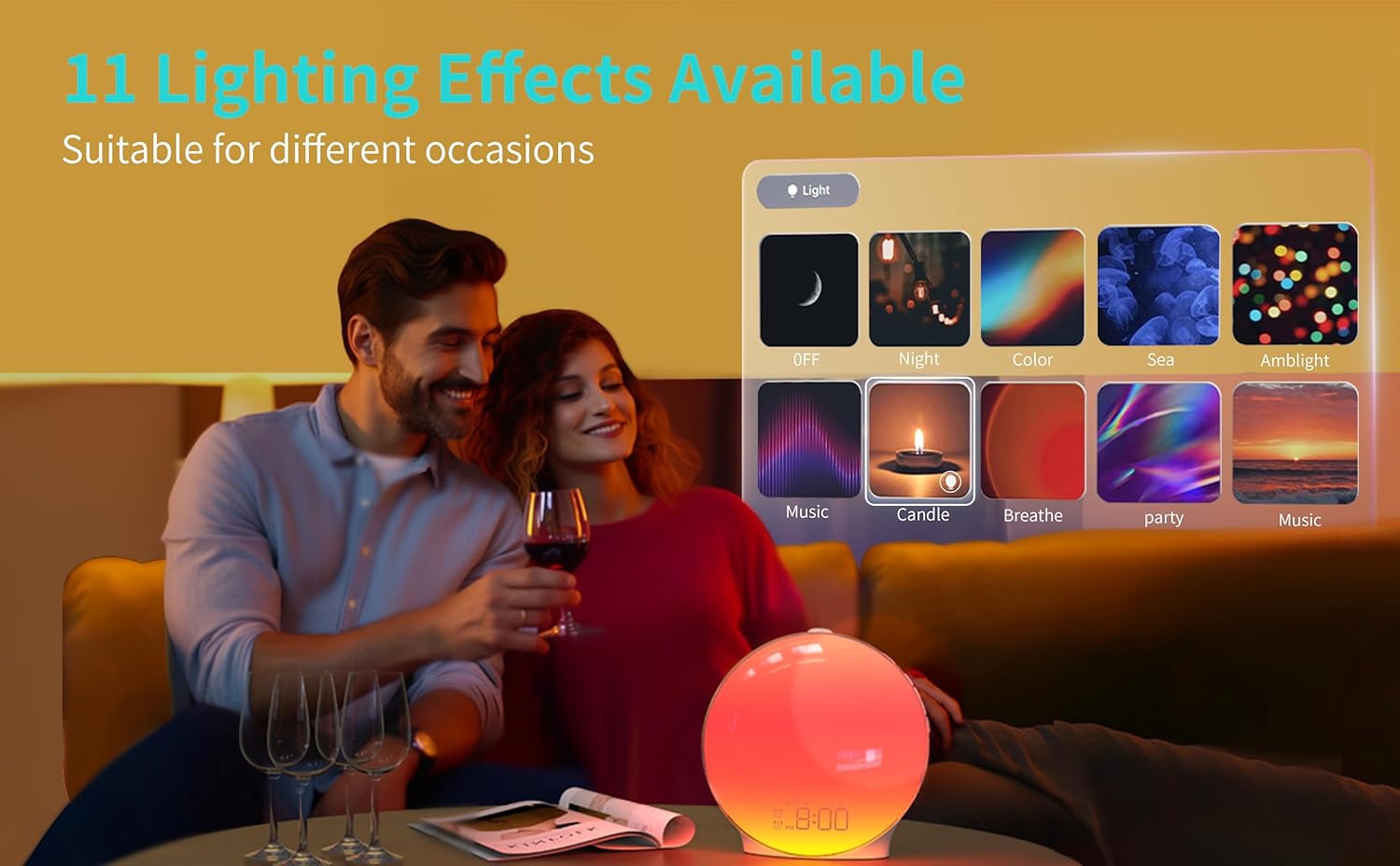 MOMILLA Smart Sunrise Alarm Clock with FM Radio and Sunset Light